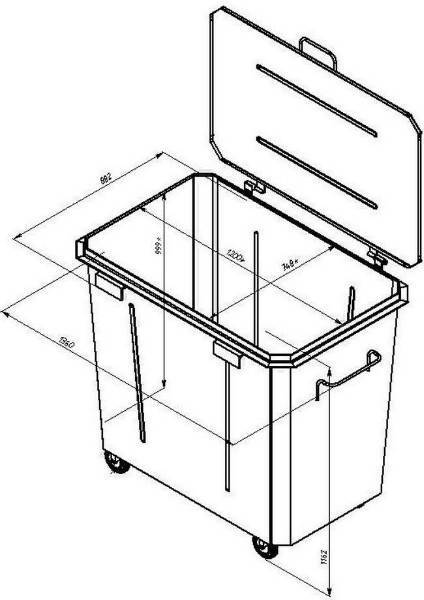Мусорный контейнер 8 м3 чертеж
